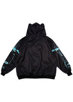 Error Code Cyberpunk Tech Oversized Black Blue Jacket