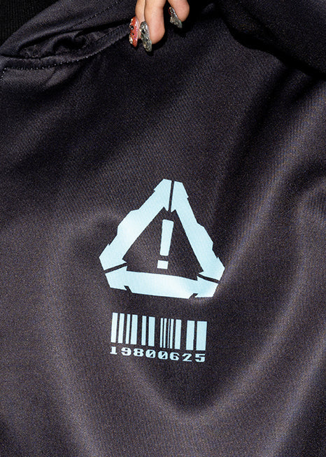 Error Code Cyberpunk Tech Oversized Black Blue Jacket
