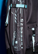 Error Code Cyberpunk Tech Oversized Black Blue Jacket