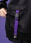 Error Code Cyberpunk Tech Oversized Black Purple Jacket