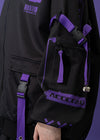 Error Code Cyberpunk Tech Oversized Black Purple Jacket
