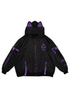 Error Code Cyberpunk Tech Oversized Black Purple Jacket