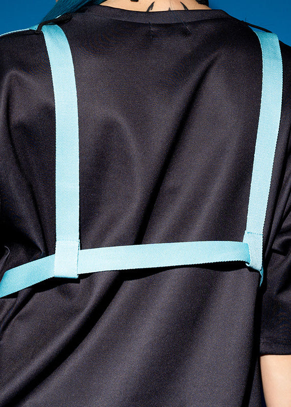 Error Code Cyberpunk Tech Oversized Black Blue Tee