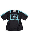 Error Code Cyberpunk Tech Oversized Black Blue Tee
