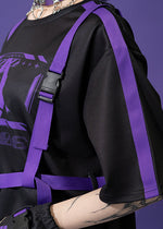 Error Code Cyberpunk Tech Oversized Black Purple Tee