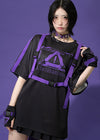Error Code Cyberpunk Tech Oversized Black Purple Tee