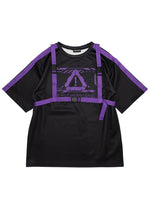 Error Code Cyberpunk Tech Oversized Black Purple Tee