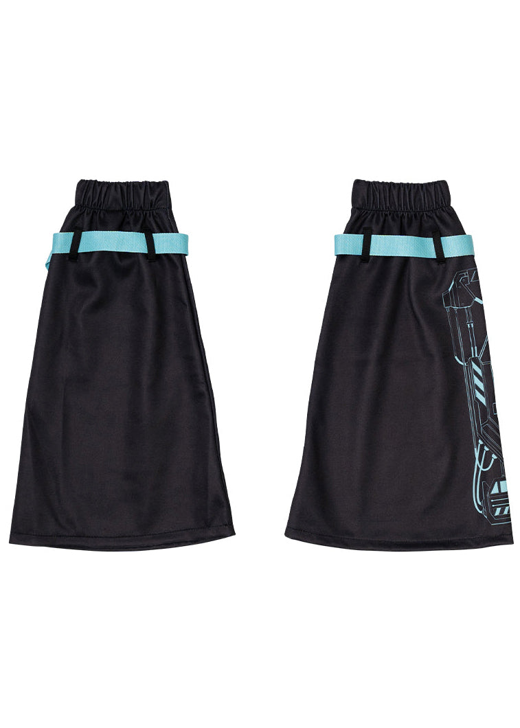 Error Code Cyberpunk Tech Black Blue Leg Warmer