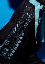 Error Code Cyberpunk Tech Black Blue Leg Warmer