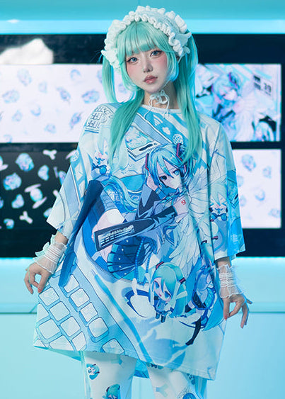 Hatsune Miku Forever White Blue Tee