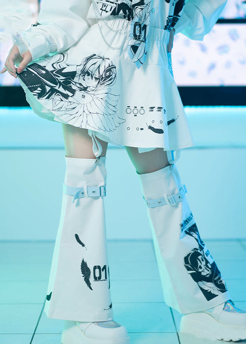 Hatsune Miku Forever White Blue Skirt with Leg Warmer