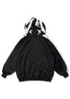 Love Punk Lace & Ribbon Black Pink Oversized Zip Up Hoodie