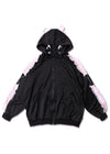 Love Punk Lace & Ribbon Black Pink Oversized Zip Up Hoodie