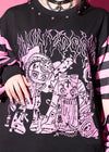 Bunny Dolls Punky Bunny Black Pink Long Sleeves Oversized Tee