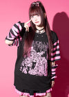 Bunny Dolls Punky Bunny Black Pink Long Sleeves Oversized Tee