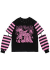 Bunny Dolls Punky Bunny Black Pink Long Sleeves Oversized Tee
