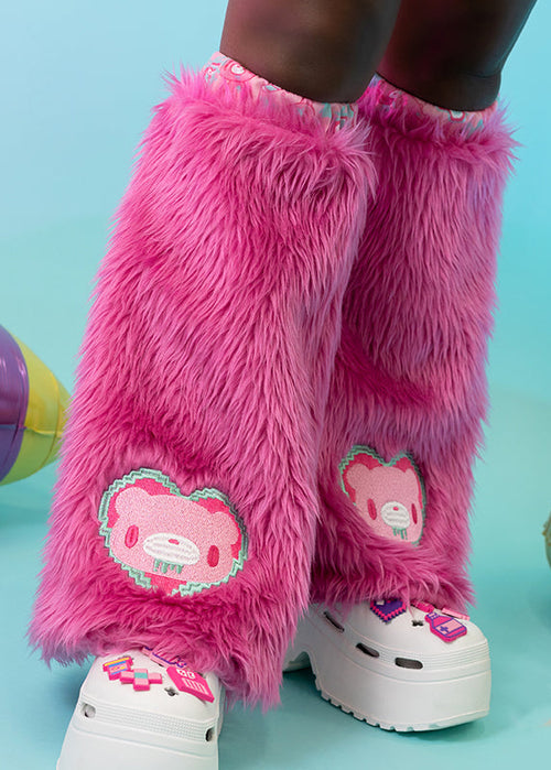 Gloomy Bear x Sophie Powers Candy Pink Faux Fur Leg Warmer