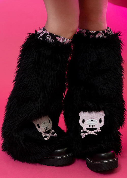 Gloomy Bear x Sophie Powers Cake Black Faux Fur Leg Warmer
