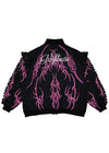 Nightmare Studded Bunny Ruffle Black Oversized Jacket