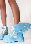 BLUE APPLE Dragon Wing Blue Platform Sneakers