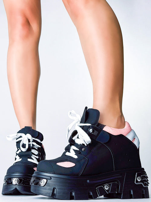 GUAVA 02 Nana Kawaii Black Platform Sneakers