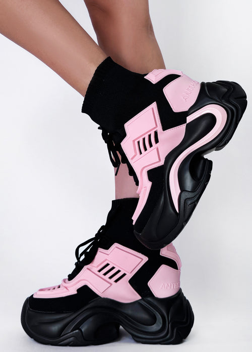 JUPITER 08 Pixel Circuit Pink Platform Sneakers