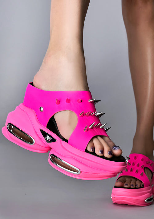 NINJA FRUIT 01 Rebel Riot Spike Pink Platform Sandals