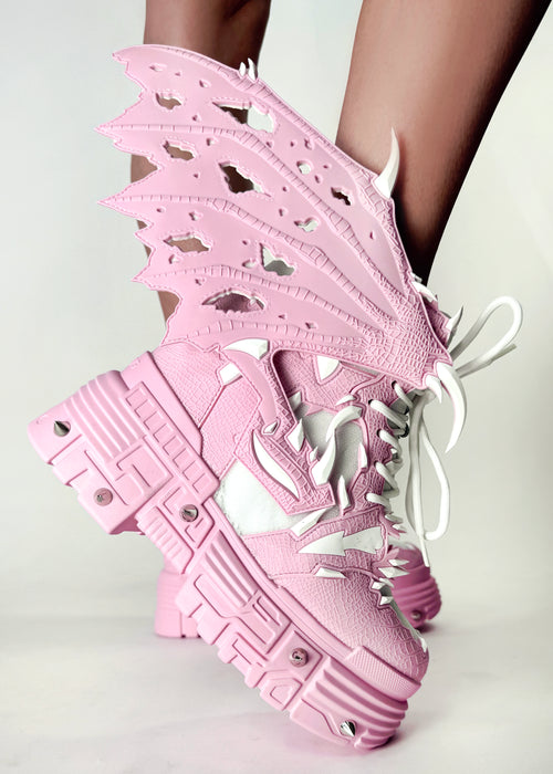 PINK APPLE Dragon Wing Pink Platform Sneakers