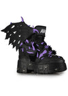 PURPLE LEMON Dragon Wing Black Platform Sneakers