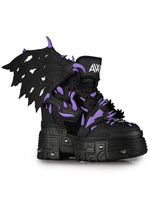 PURPLE LEMON Dragon Wing Black Platform Sneakers