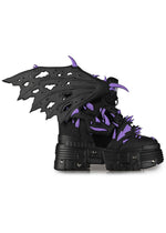 PURPLE LEMON Dragon Wing Black Platform Sneakers