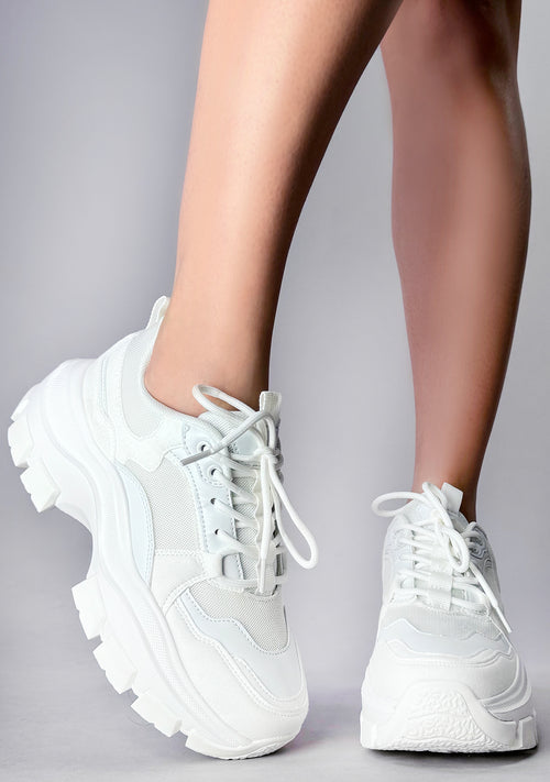 DAMIAN 03 Elevation White Platform Sneakers