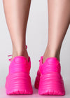 BLAIR Electric Crush Neon Pink Platform Sneakers