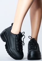 LILY 5005 Next Level Black Platform Sneakers