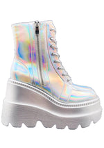 X LASR Exclusive RADIO Chromatica Silver Platform Boots