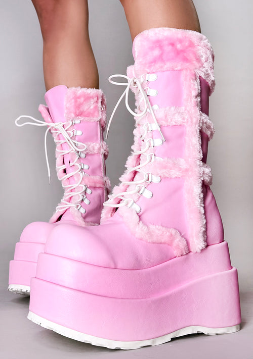 BEAR 202 Sweetie Pie Pink Platform Boots