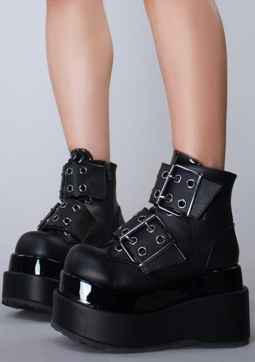 BEAR 104 Dark Sider Black Platform Boots