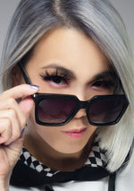 Topanga Sunglasses in Black/Grey Gradient