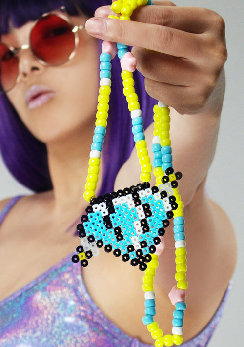 Dazzling Ice Diamond Rave Kandi Necklace