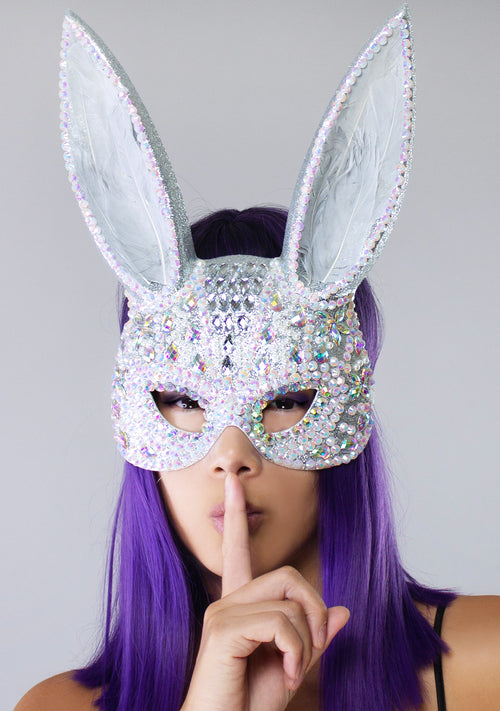 Grand Gala Rhinestone Bunny Mask