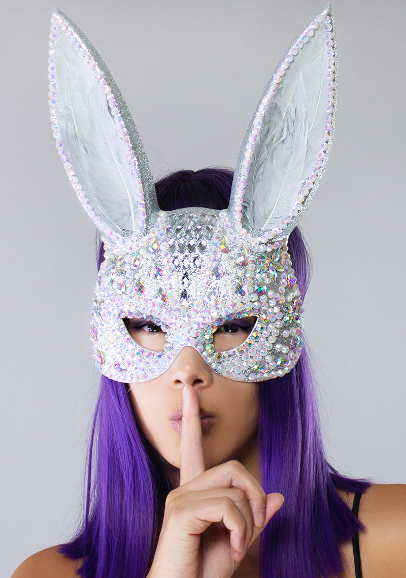 Grand Gala Rhinestone Bunny Mask