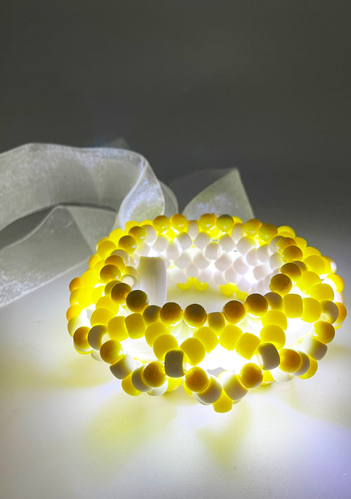 Pearlescent Sunbeam Light Up Ribbon Rave Kandi Bracelet