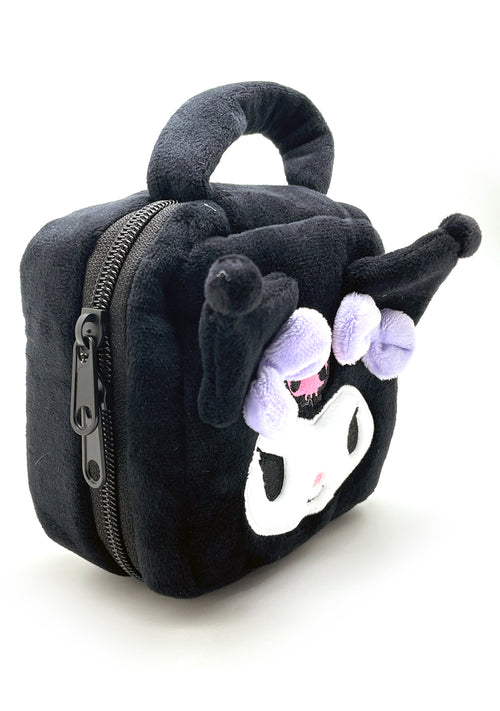 Sanrio Kuromi Face Square Plush Cosmetic Bag