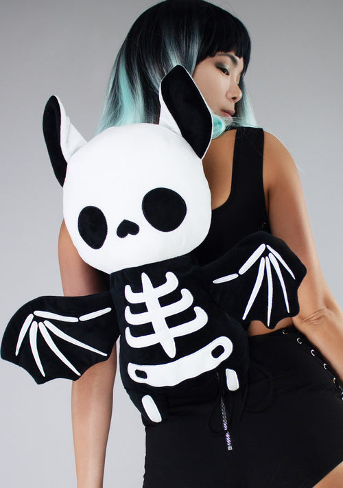 Skeleton Bat Plush Backpack