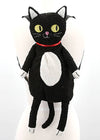 Furry Black Cat Plush Backpack