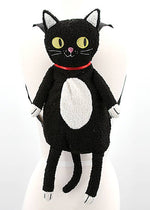 Furry Black Cat Plush Backpack