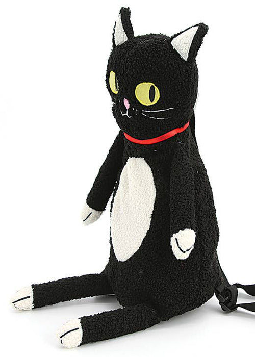 Furry Black Cat Plush Backpack