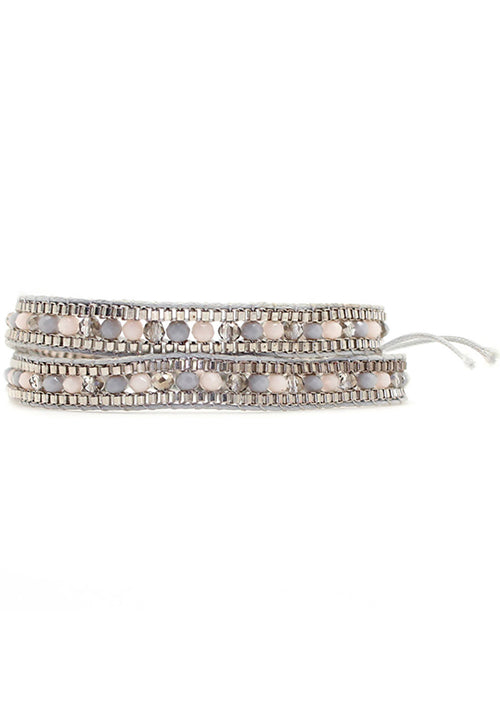 7 LUXE Stratus Beaded Double Wrap Bracelet