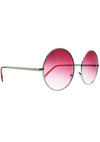 7 LUXE Sunrise Fade Round Sunglasses Silver/Red