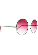 7 LUXE Sunrise Fade Round Sunglasses Silver/Red